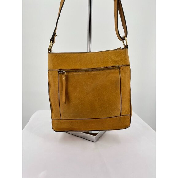 Lucky Brand Baldwin Crossbody Crossbody Bag Shoulder Bag Distressed Boho Mustard - Picture 4 of 16
